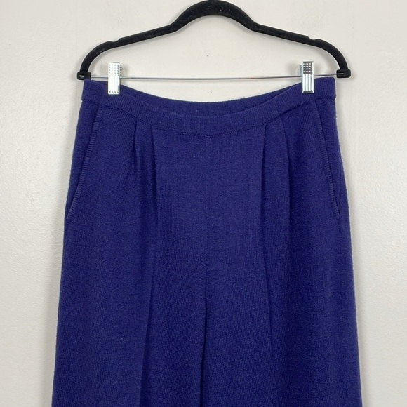 J.S.S. Knit Pants Womens XL 2 Pocket Elastic Waist Wide Leg Sweater Pleat Pants - Picture 3 of 8